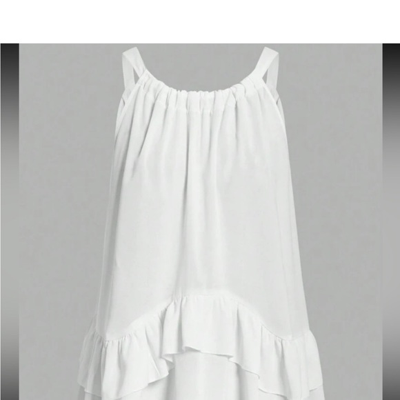 Boho White Ruffle Halter Top Blouse Shirt - Picture 4 of 5